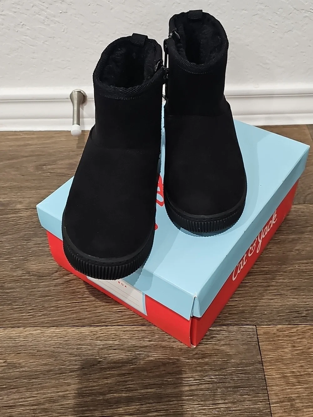 Cat & Jack Black Faux Suede Short Boots